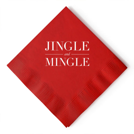 Jingle and Mingle Cocktail Christmas Napkins - Wholesale