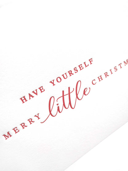 A Merry Little Christmas Letterpress Card - Tea and Becky