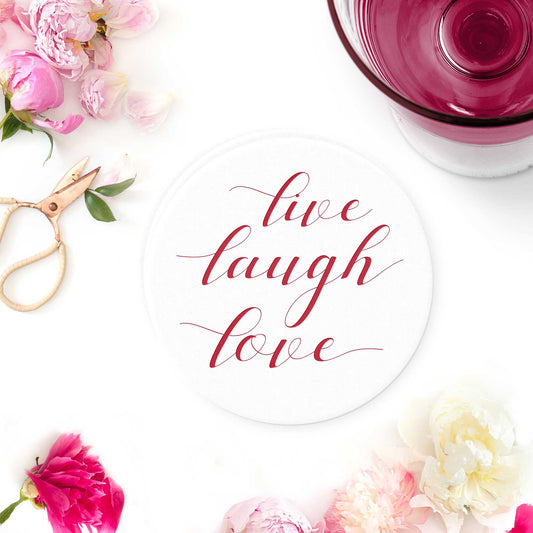 Live Laugh Love Coasters - Set of 10 - Tea and Becky