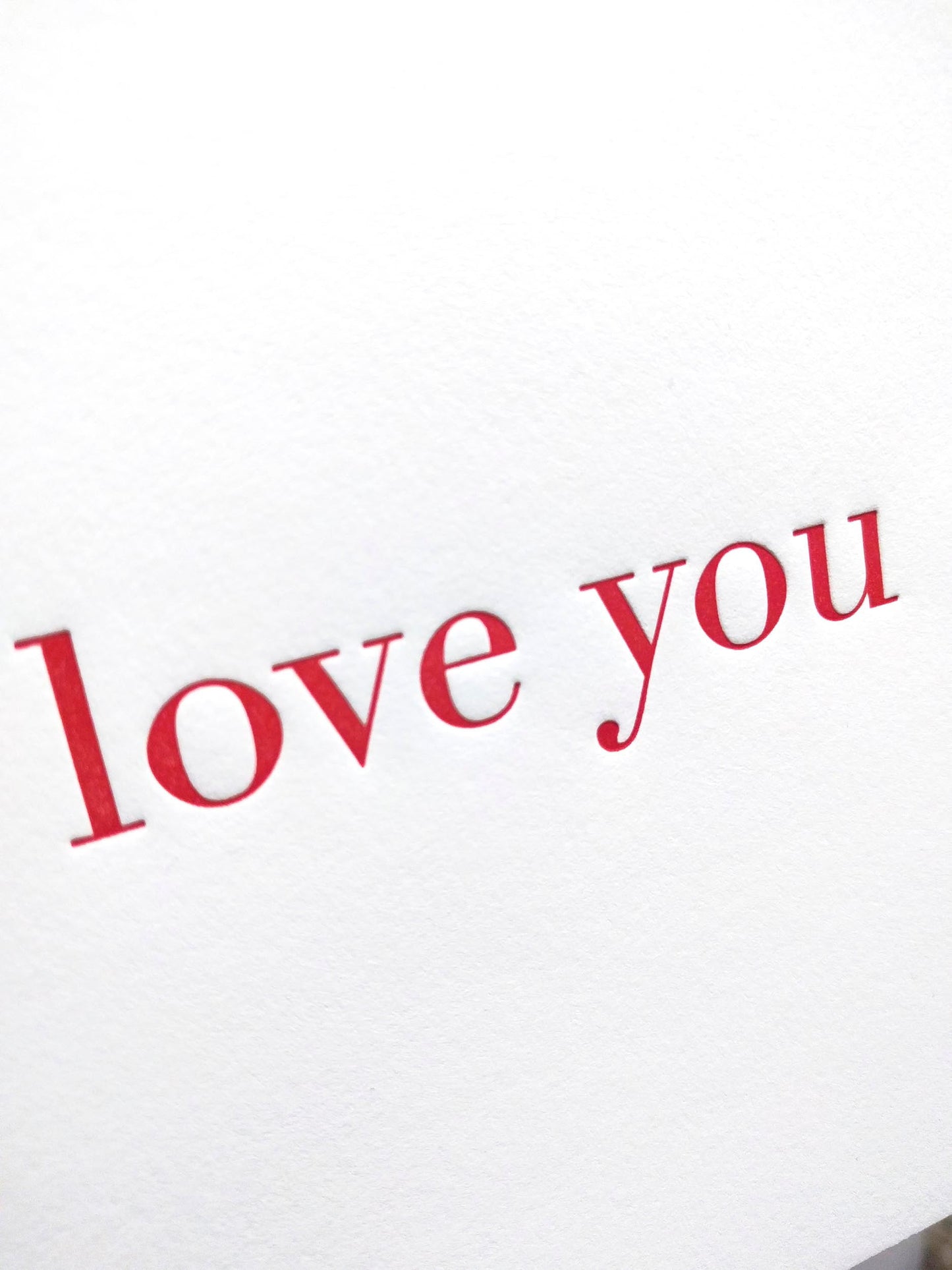 Love You Letterpress Greeting Card - Tea and Becky