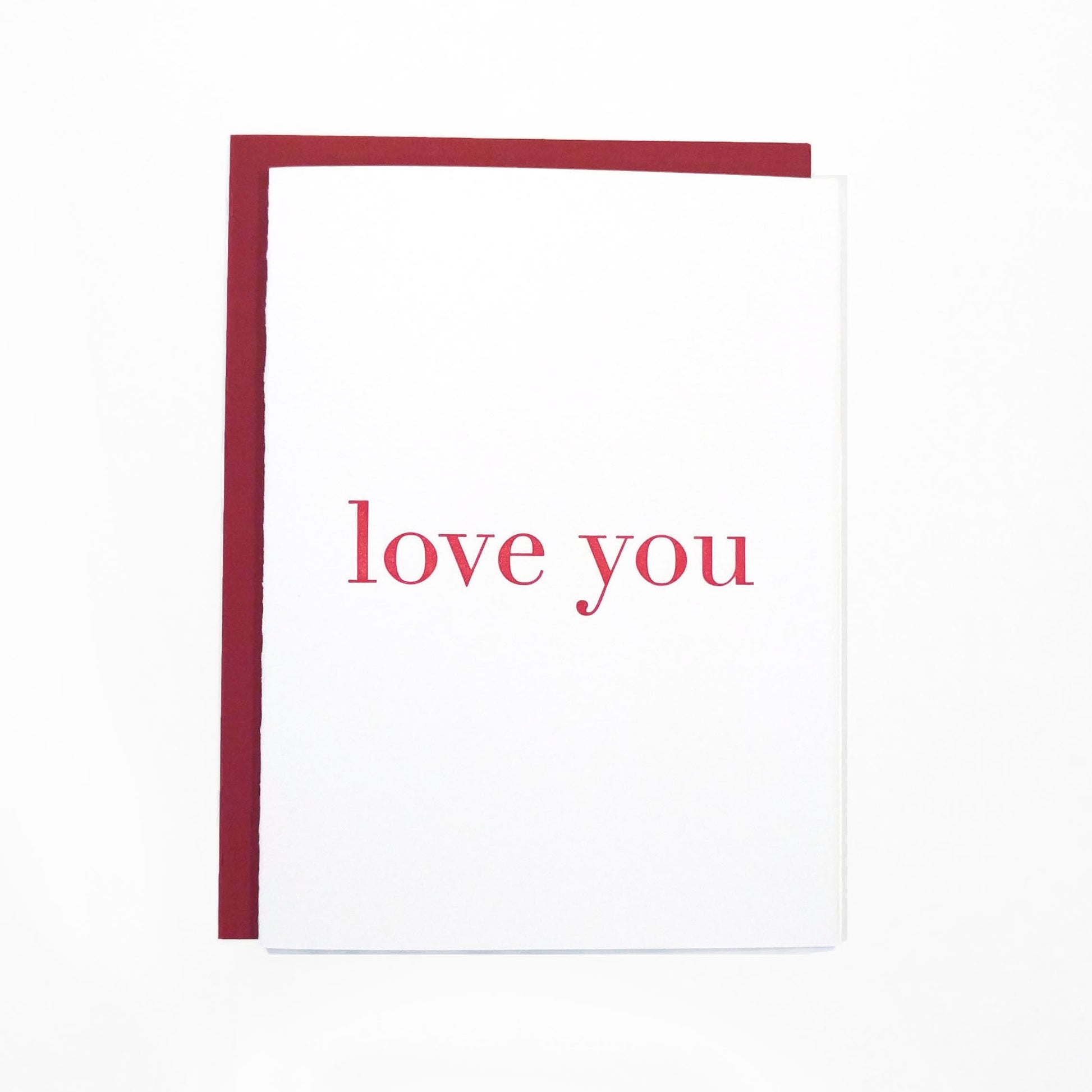 Love You Letterpress Greeting Card - Tea and Becky