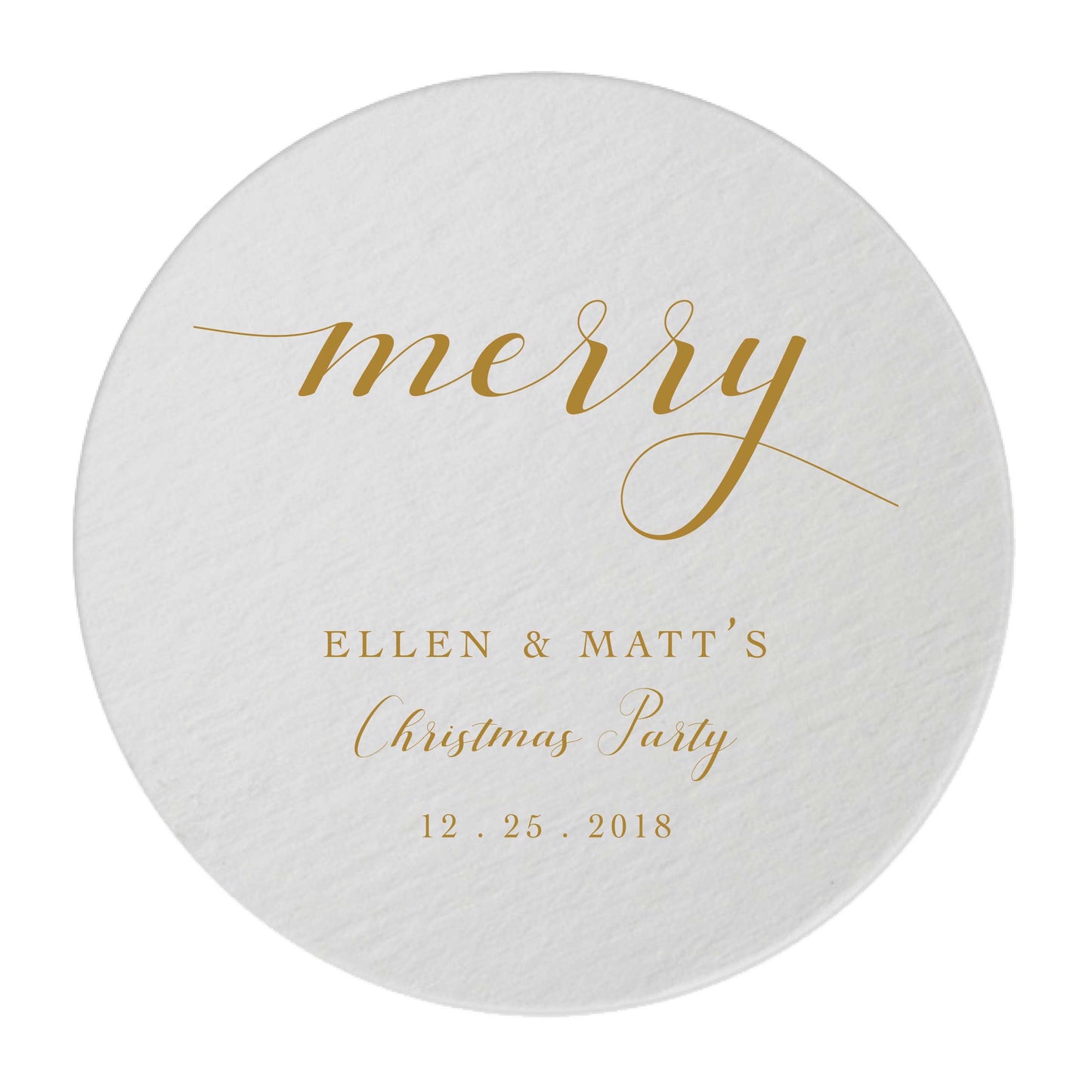 Personalized Merry Coasters - Christmas Coaster - Tea and Becky