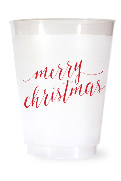 Merry Christmas Shatterproof Cups in Red - Wholesale