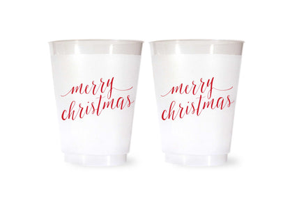 Merry Christmas Shatterproof Cups in Red