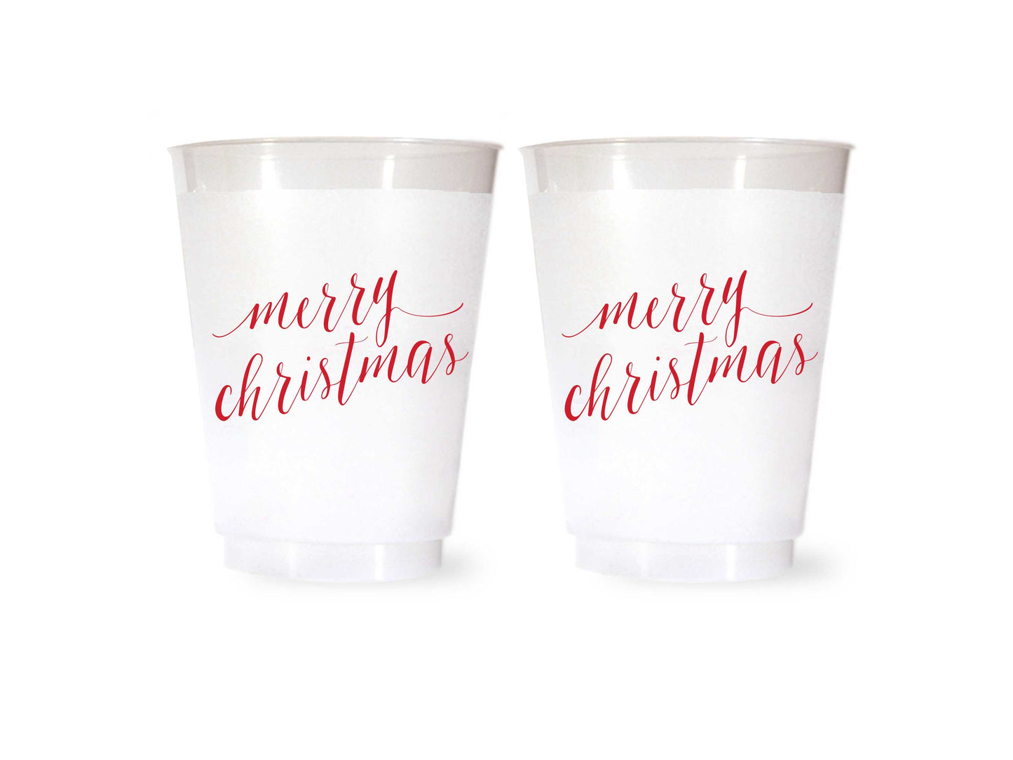 Merry Christmas Shatterproof Cups in Red - Wholesale