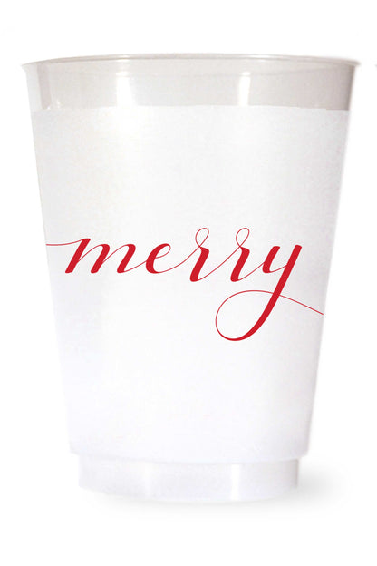 Merry Cups Shatterproof Cups in Red for Christmas - Wholesale