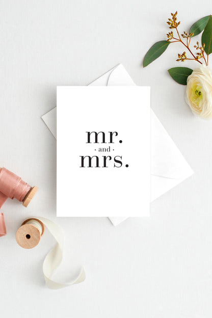 Mr and Mrs Wedding Card