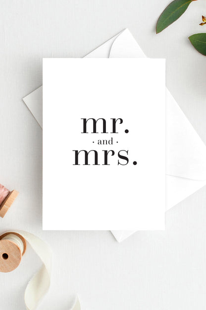 Mr and Mrs Wedding Card