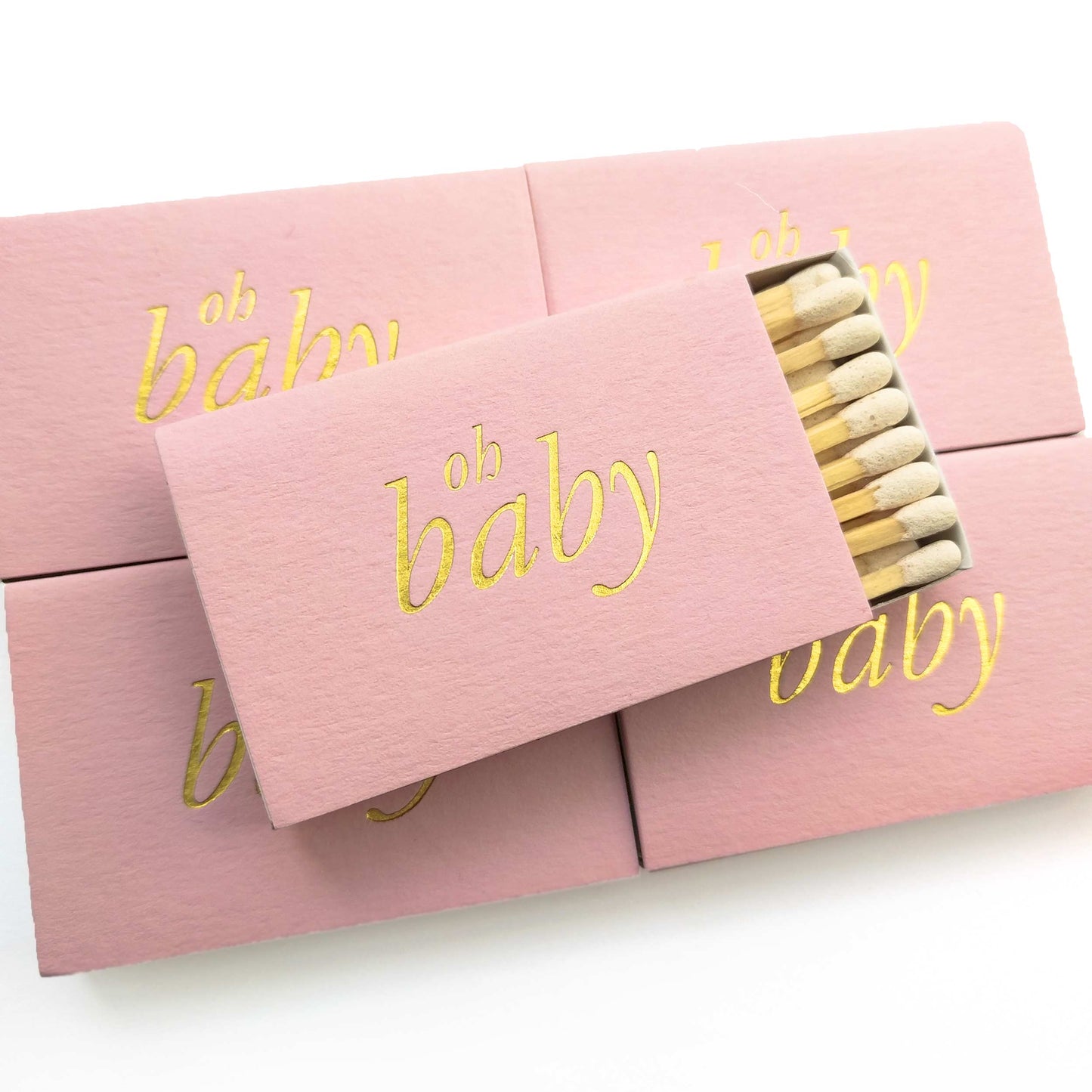 Oh Baby Matchboxes - Pink and Gold - Tea and Becky