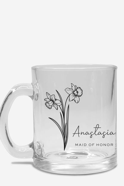 Maid of Honor Birth Flower Mug - Personalized