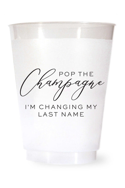 Pop the Champagne I'm Changing My Last Name Cups - Wholesale