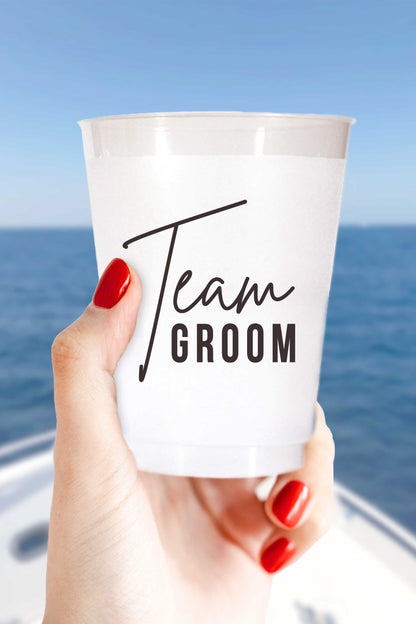 Team Groom Cups Shatterproof Plastic Bachelor Party Cup