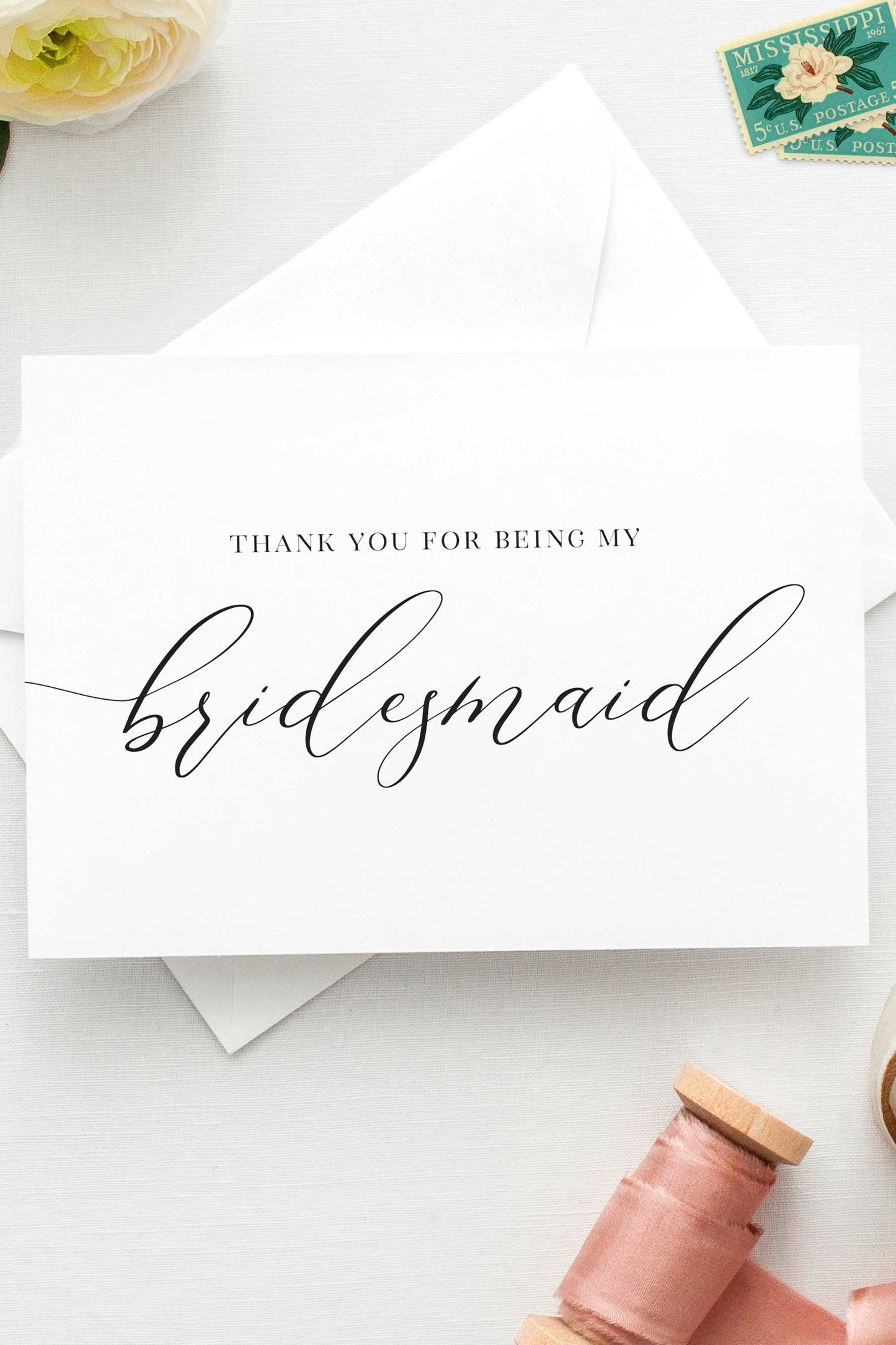 Thank You For Being My Bridesmaid Card - Tea and Becky