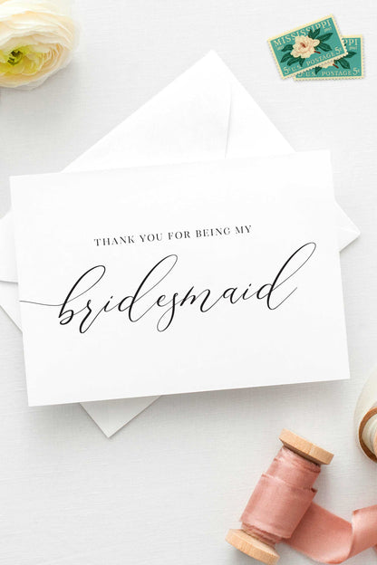 Thank You For Being My Bridesmaid Card - Tea and Becky