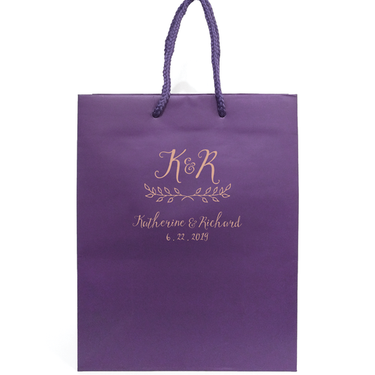 Rustic Monogram Personalized Wedding Welcome Bags - Jennifer Collection - Tea and Becky