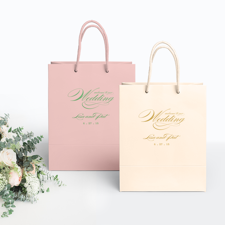 Welcome to Our Wedding Bags - Personalized Gift Bag - Audrey Collection - Tea and Becky