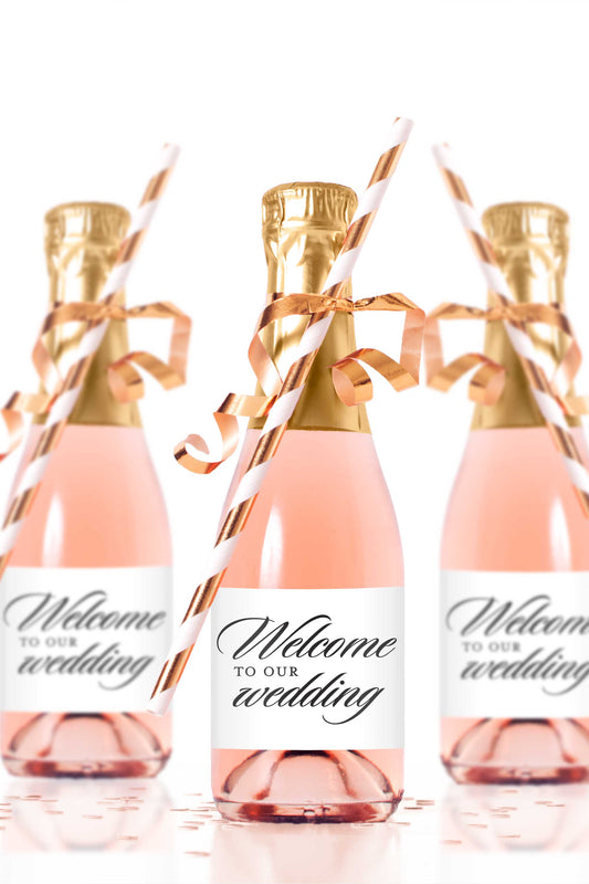 Welcome to our Wedding Mini Champagne Bottle Labels - Tea and Becky