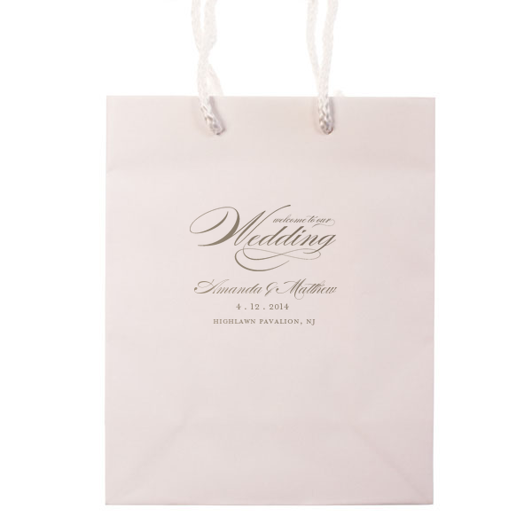 Welcome to Our Wedding Bags - Personalized Gift Bag - Audrey Collection - Tea and Becky