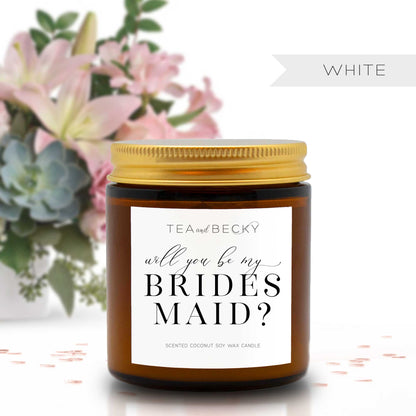 Will You Be My Bridesmaid Scented Candle Amber Jar 4oz - More colors