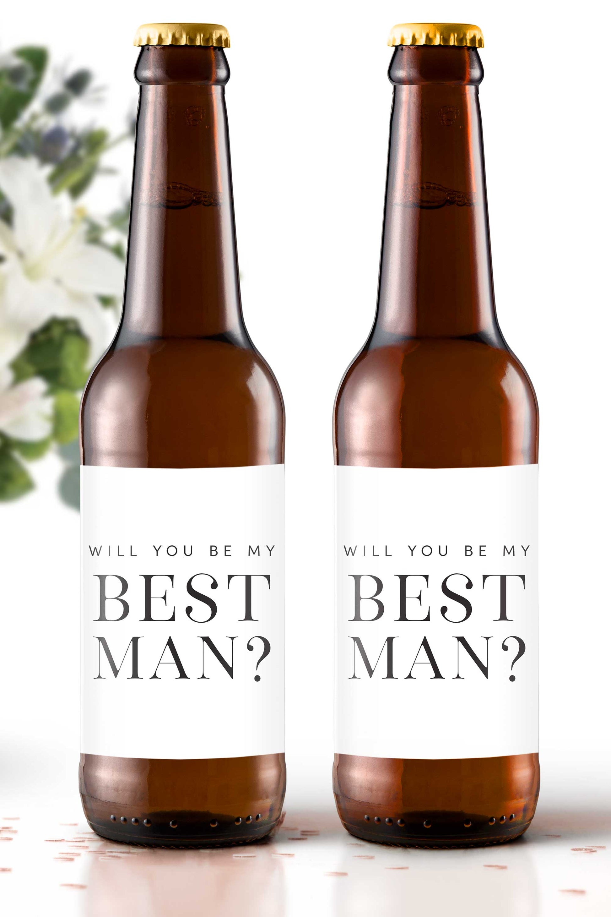 Will You Be My Best Man Beer Bottle Labels - Tea and Becky