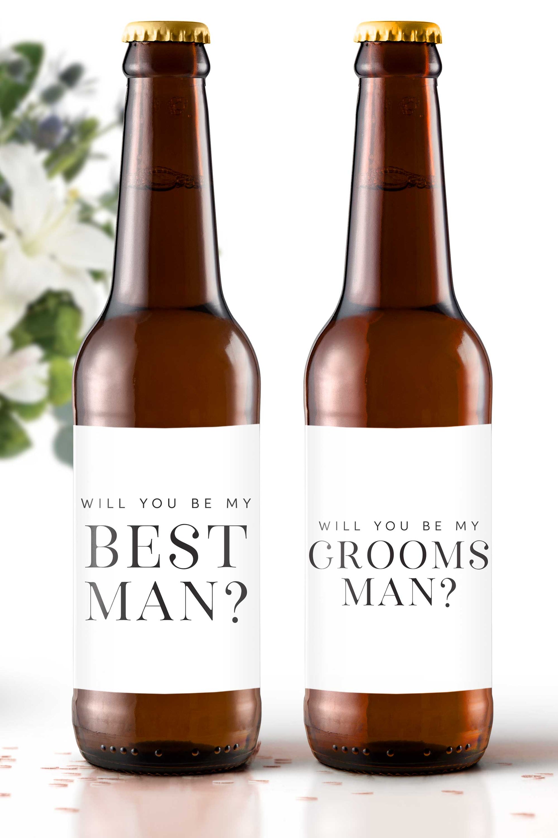 Will You Be My Groomsman Beer Bottle Labels - Tea and Becky