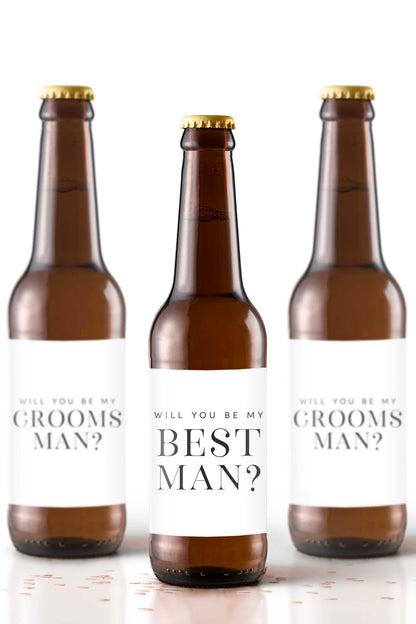 Will You Be My Groomsman Beer Bottle Labels - Tea and Becky