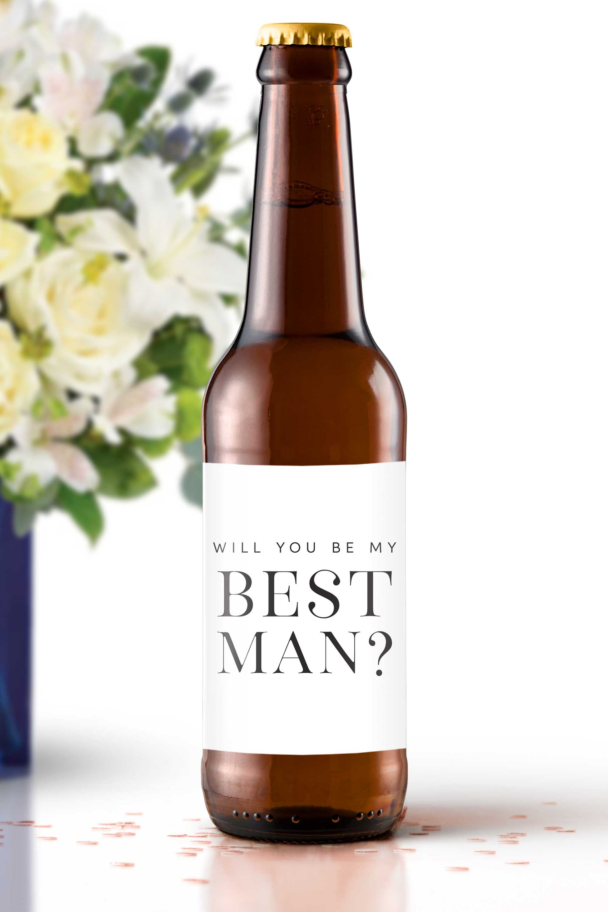 Will You Be My Best Man Beer Bottle Labels - Tea and Becky