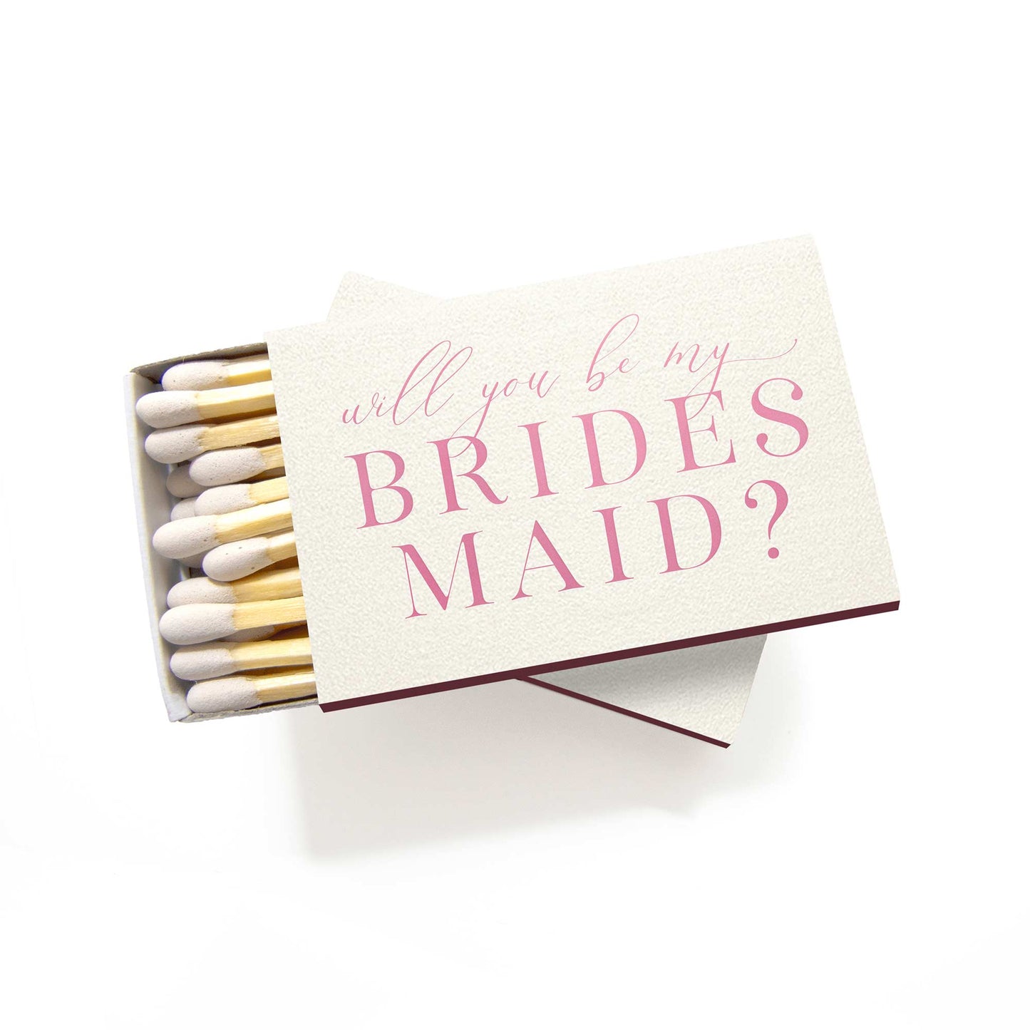 Will You Be My Bridesmaid? Matchbox with Pink Foil Design