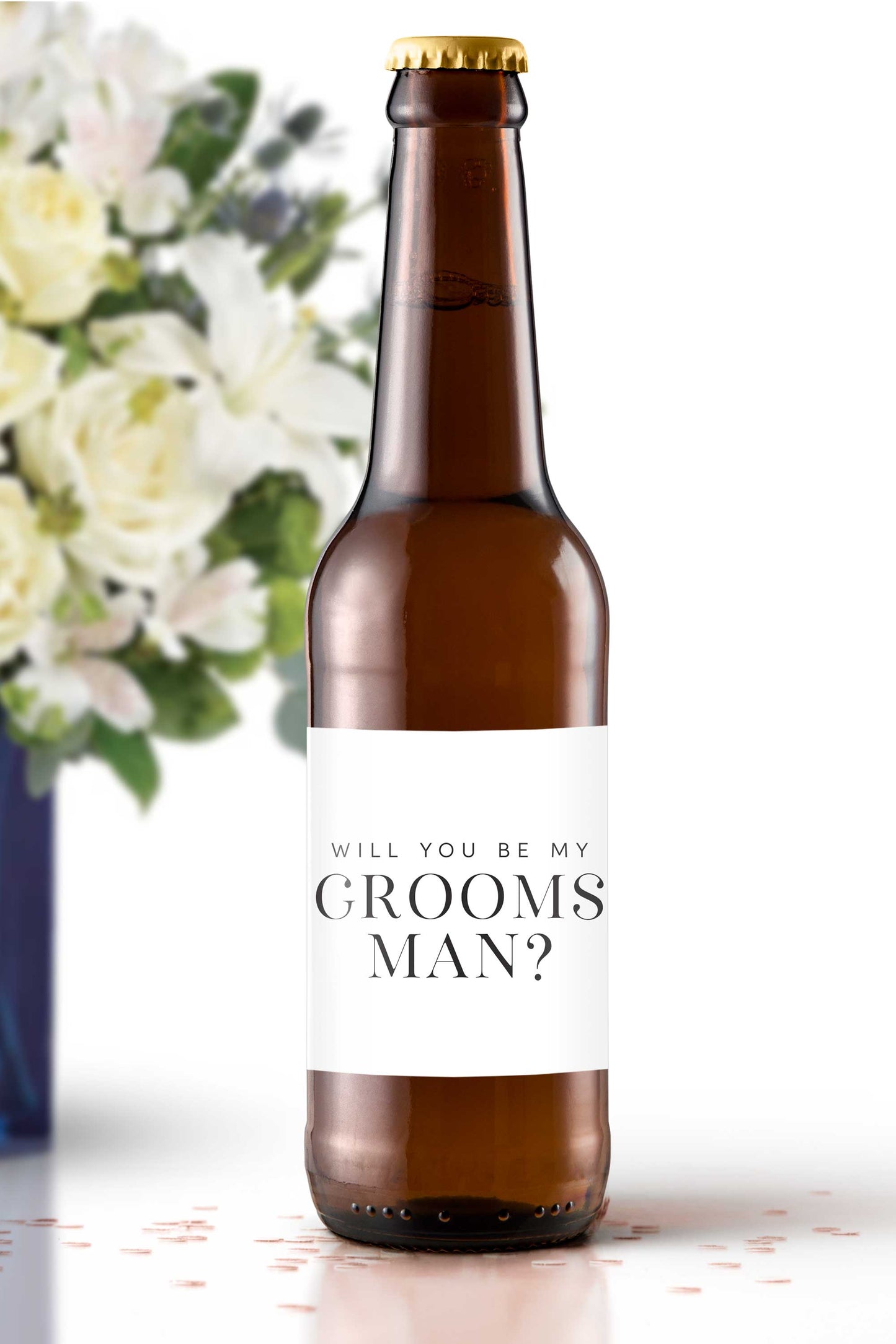 Will You Be My Groomsman Beer Bottle Labels - Tea and Becky