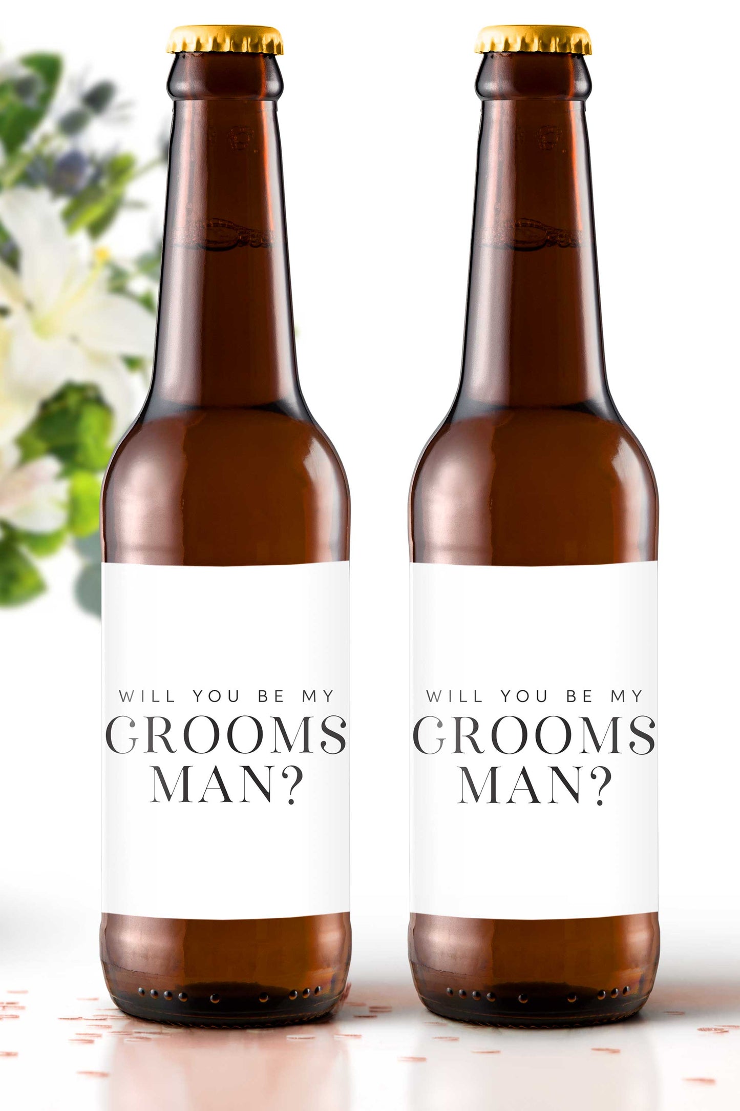 Will You Be My Groomsman Beer Bottle Labels - Tea and Becky