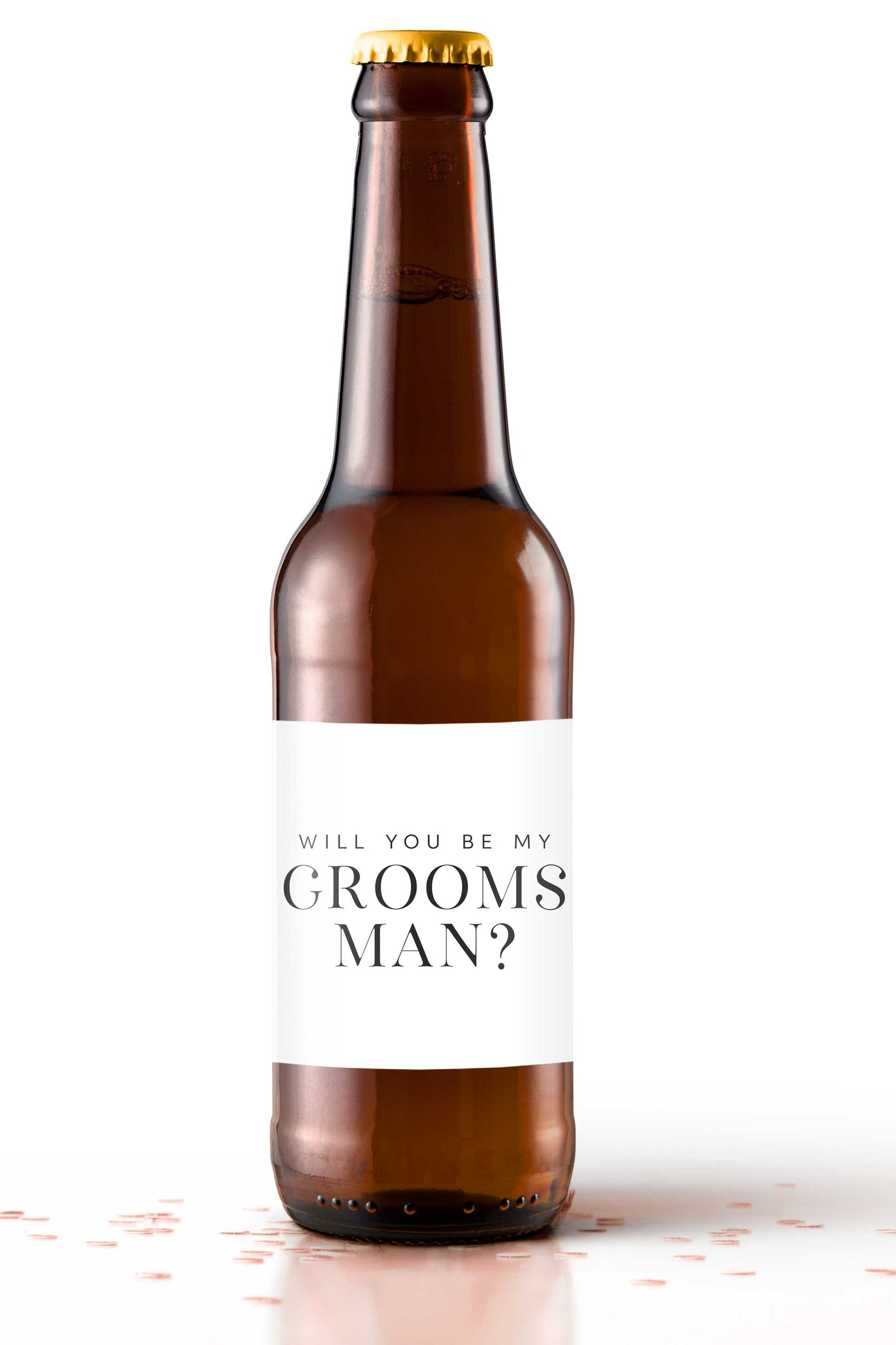 Will You Be My Groomsman Beer Bottle Labels - Tea and Becky