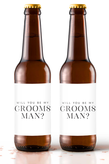 Will You Be My Groomsman Beer Bottle Labels - Tea and Becky