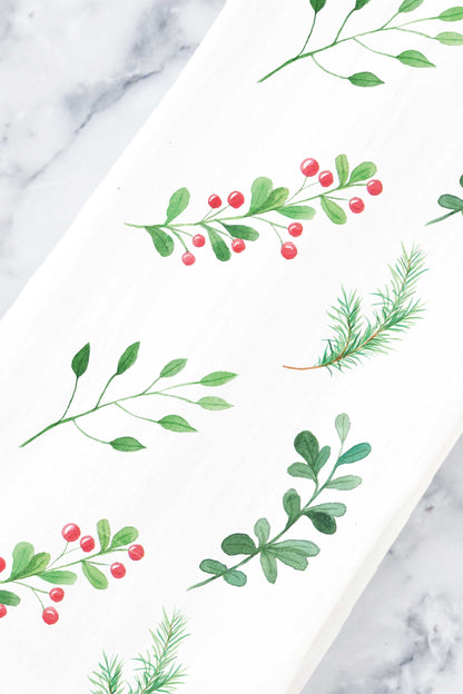 Winter Berries Tea Towel - Tea and Becky